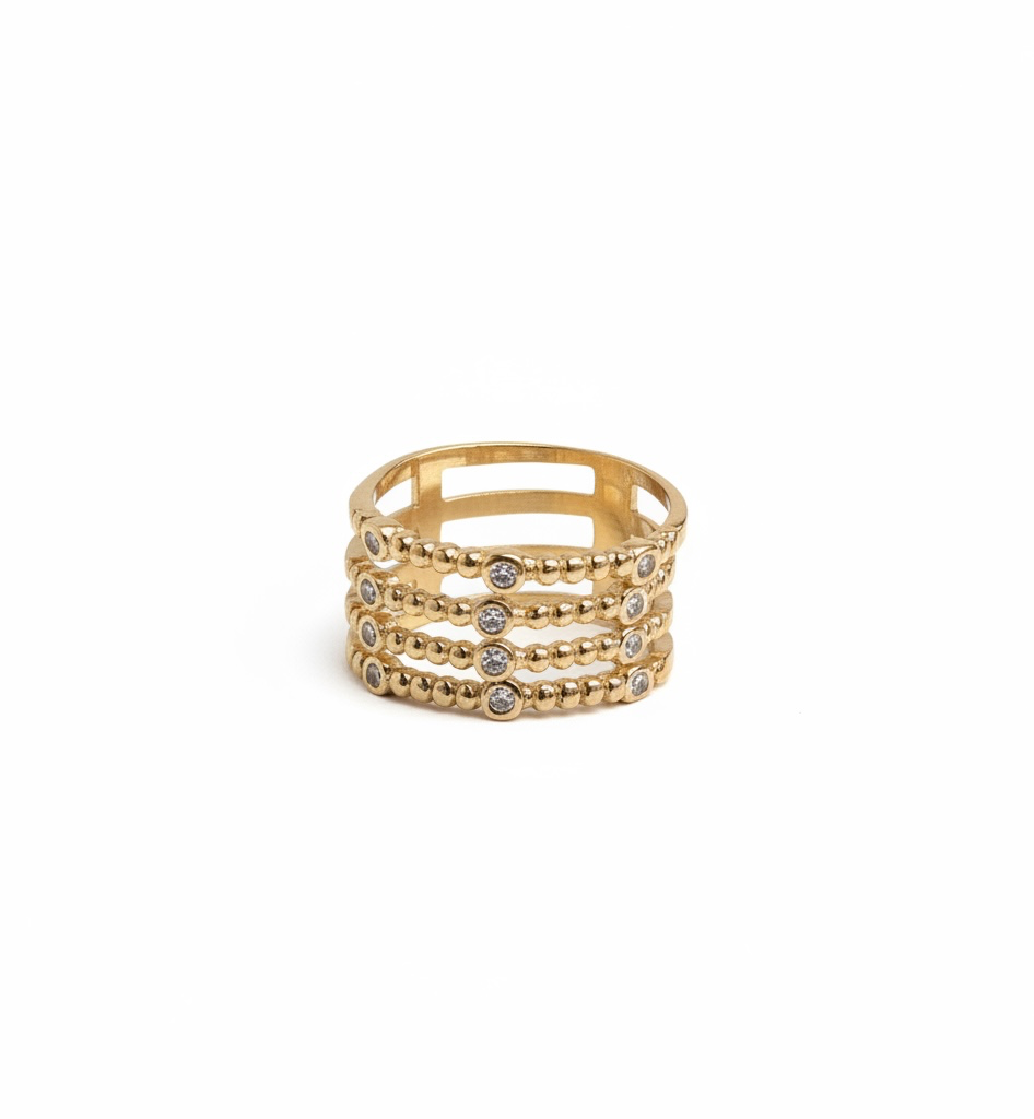 Cielo Four Ring W CZ Stones