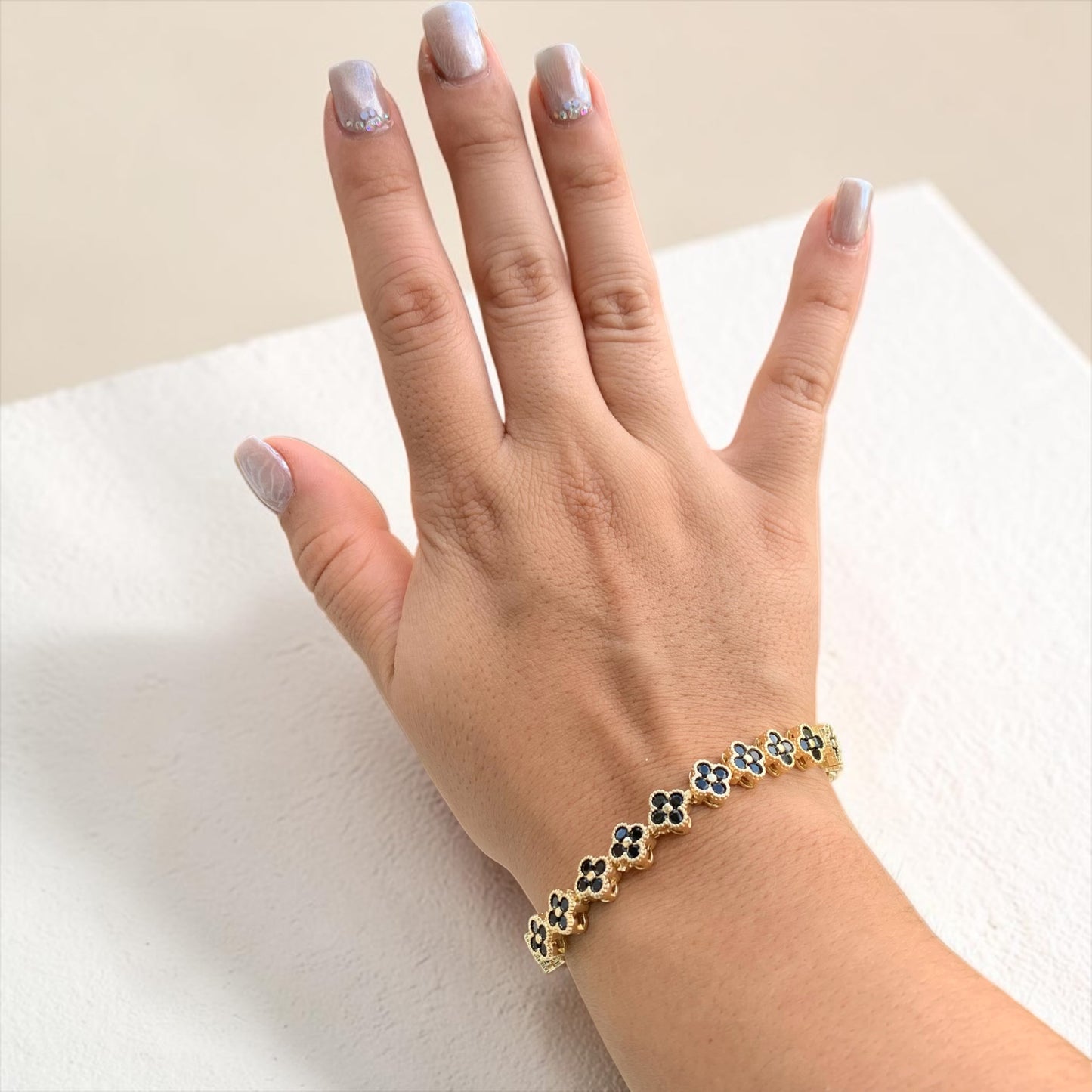 Lucky Clover Bracelet W CZ