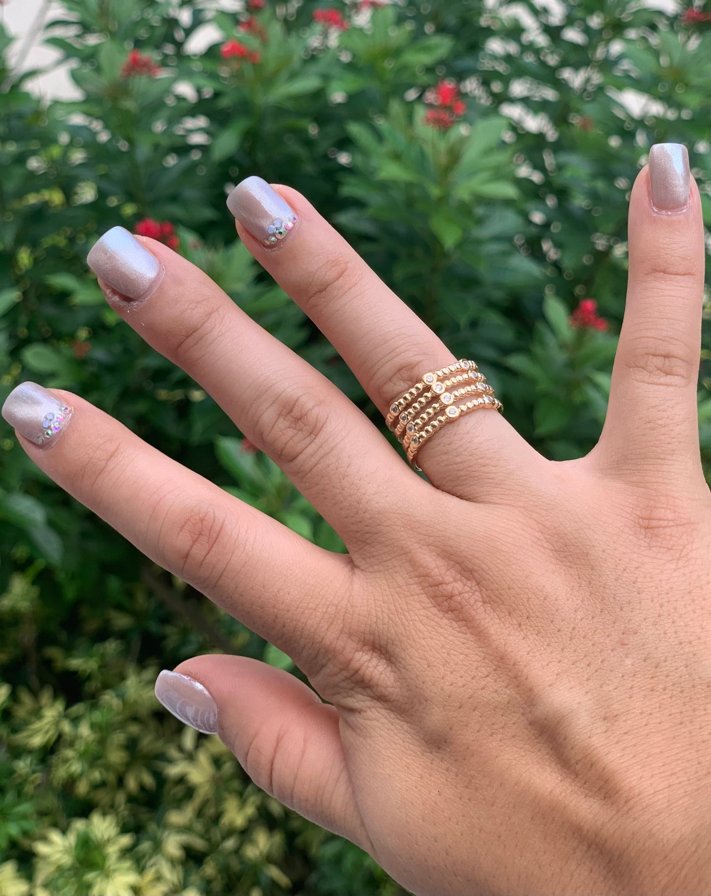 Cielo Four Ring W CZ Stones