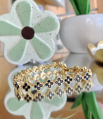 Lucky Clover Bracelet W CZ