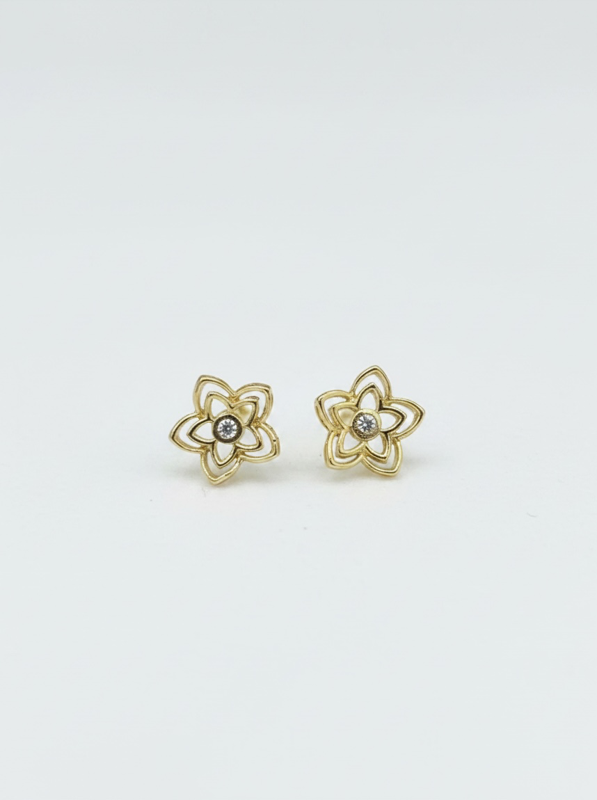 Star Flower Stud W CZ