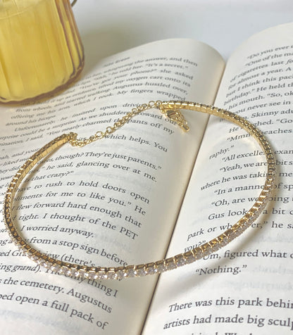 Choker Heart W CZ Stones