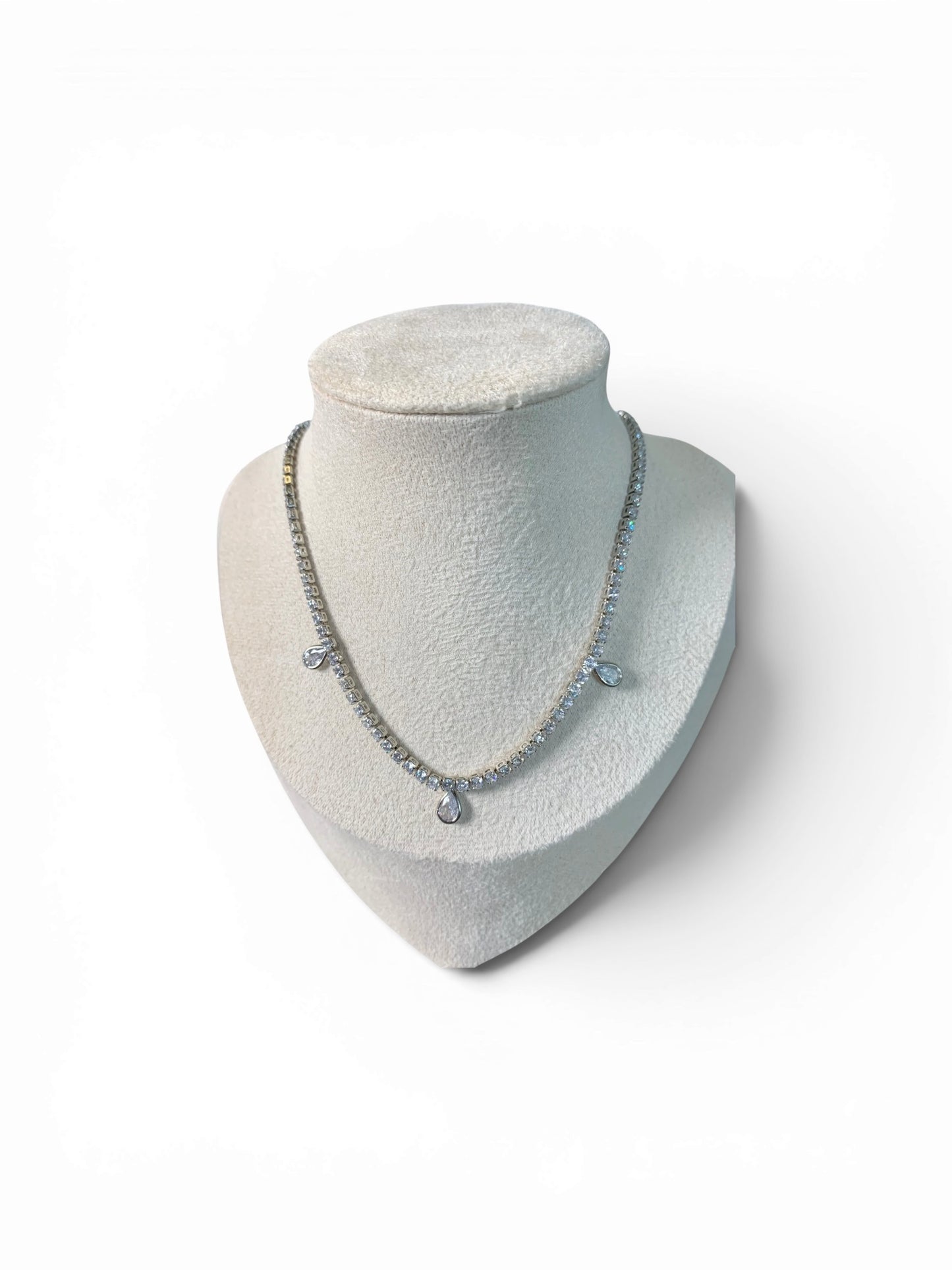 Dainty Tennis Necklace W CZ Stones