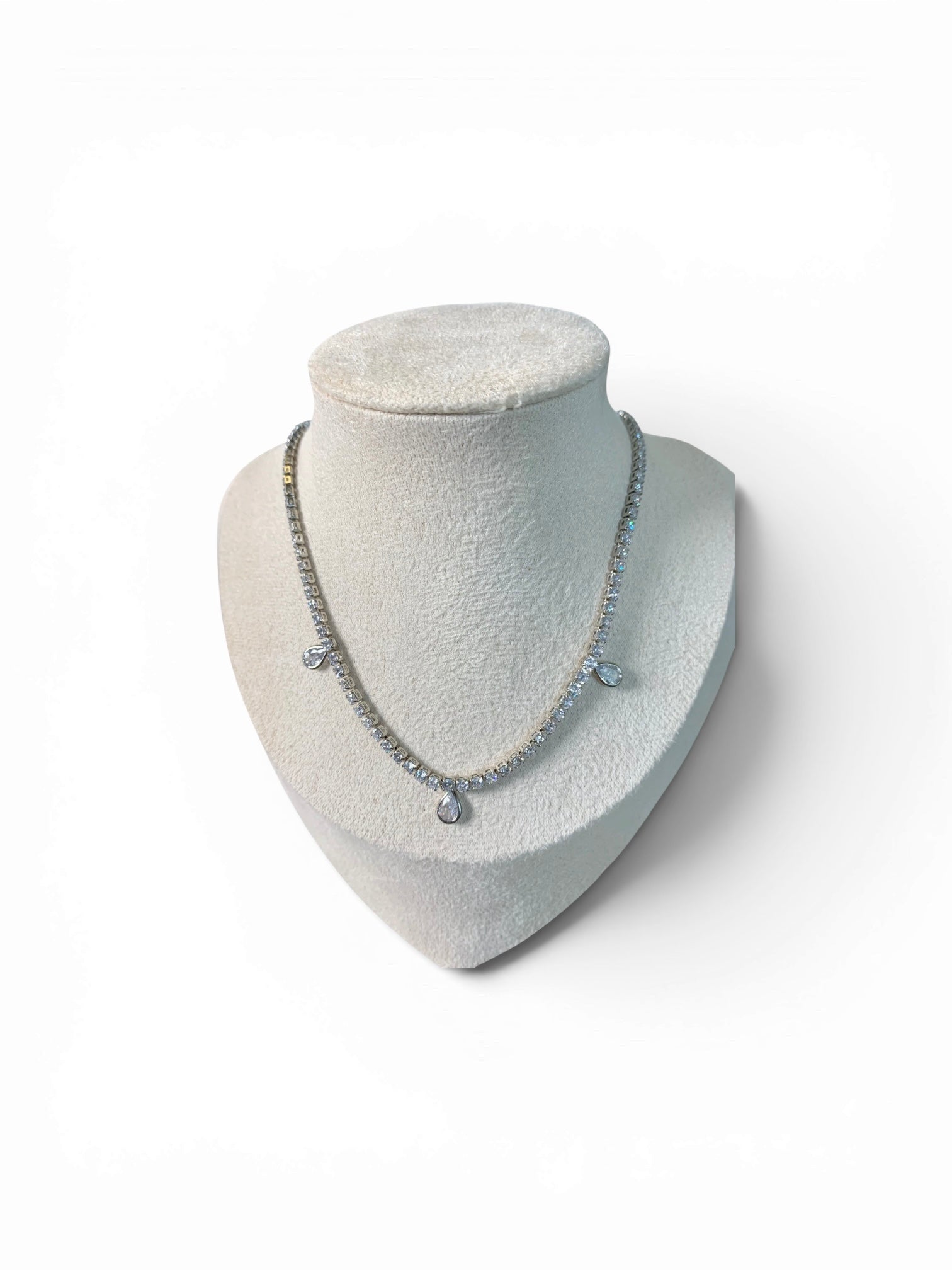 Dainty Tennis Necklace W CZ Stones
