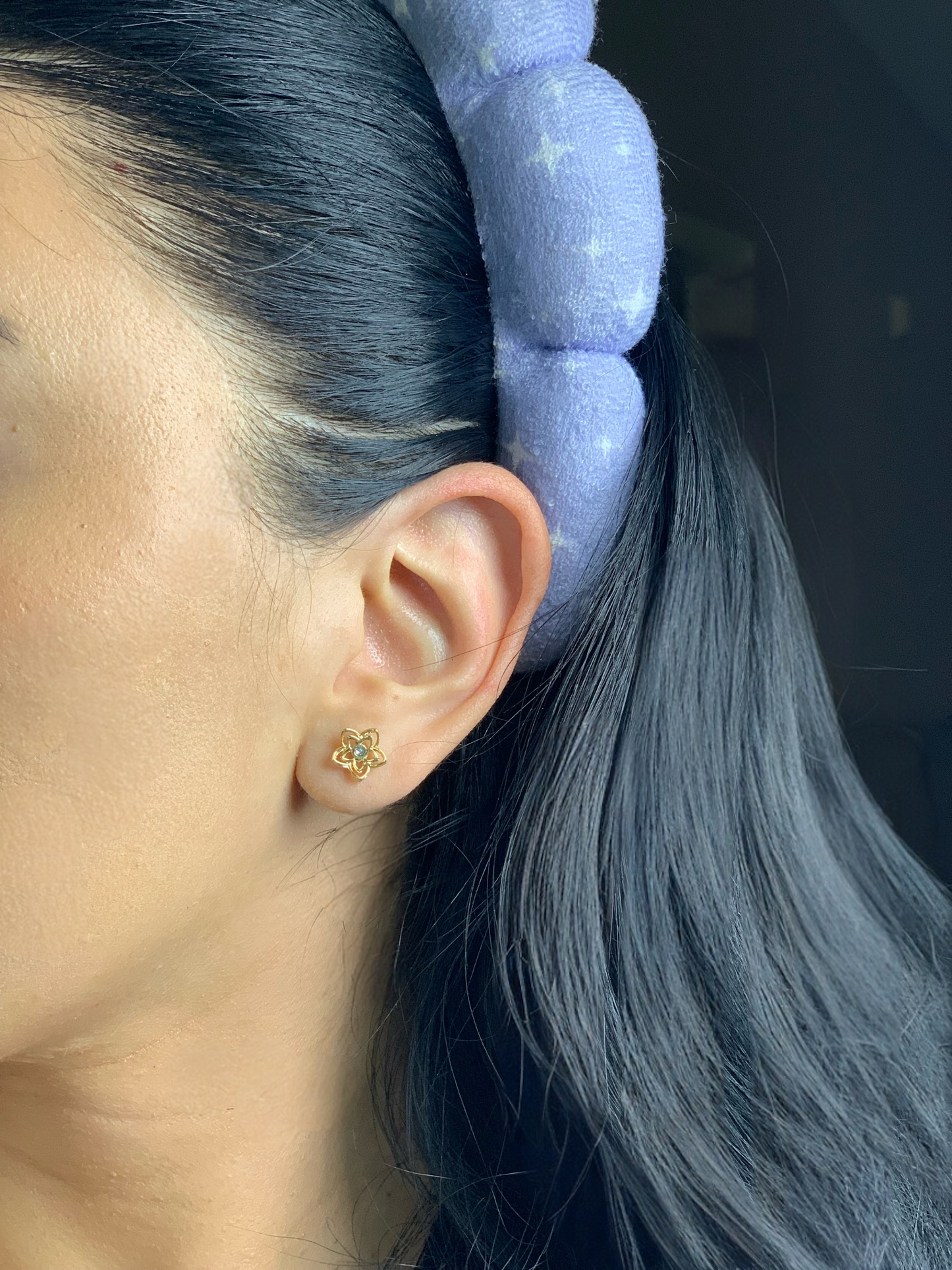 Star Flower Stud W CZ