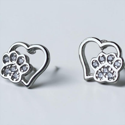 Paw Love Stud Rhodium
