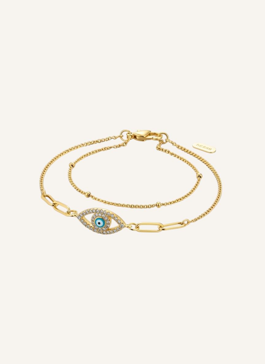 Evil eye double bracelet