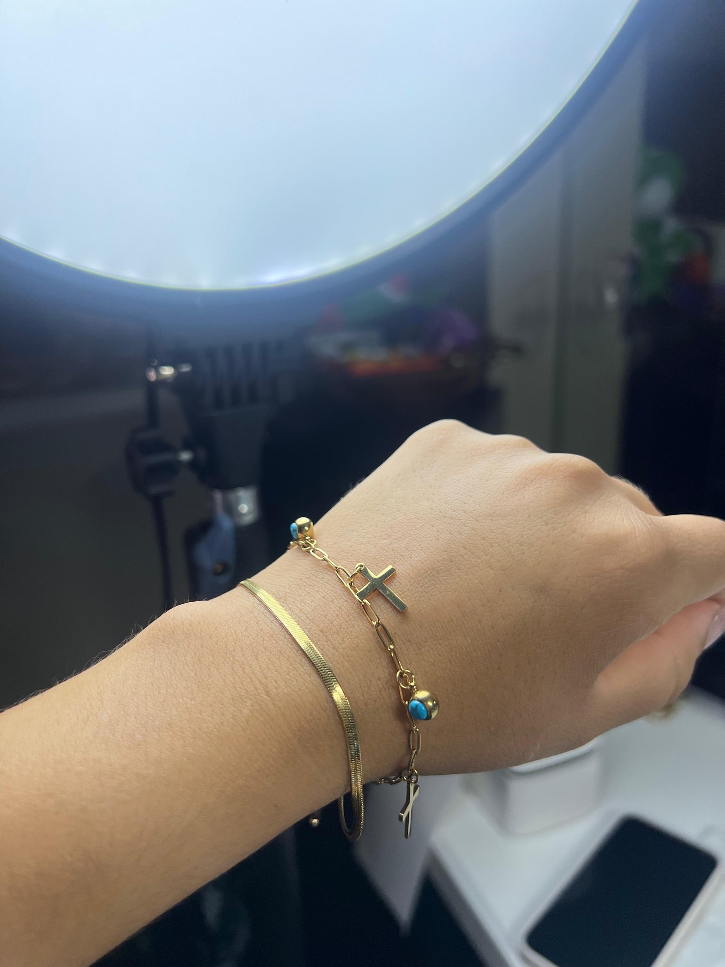 Blue and crosses bracelet